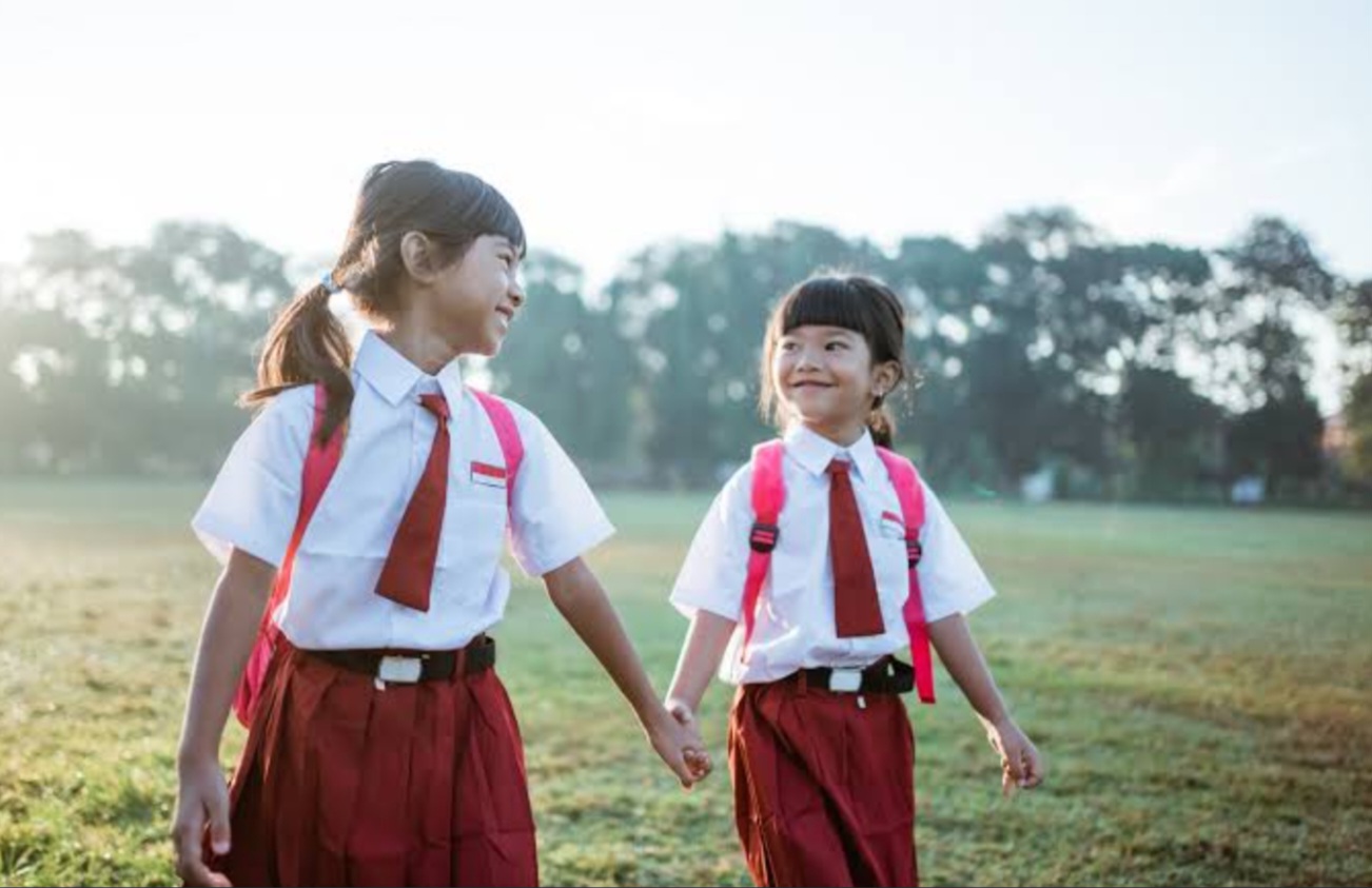 Ilustrasi anak sekolah SD